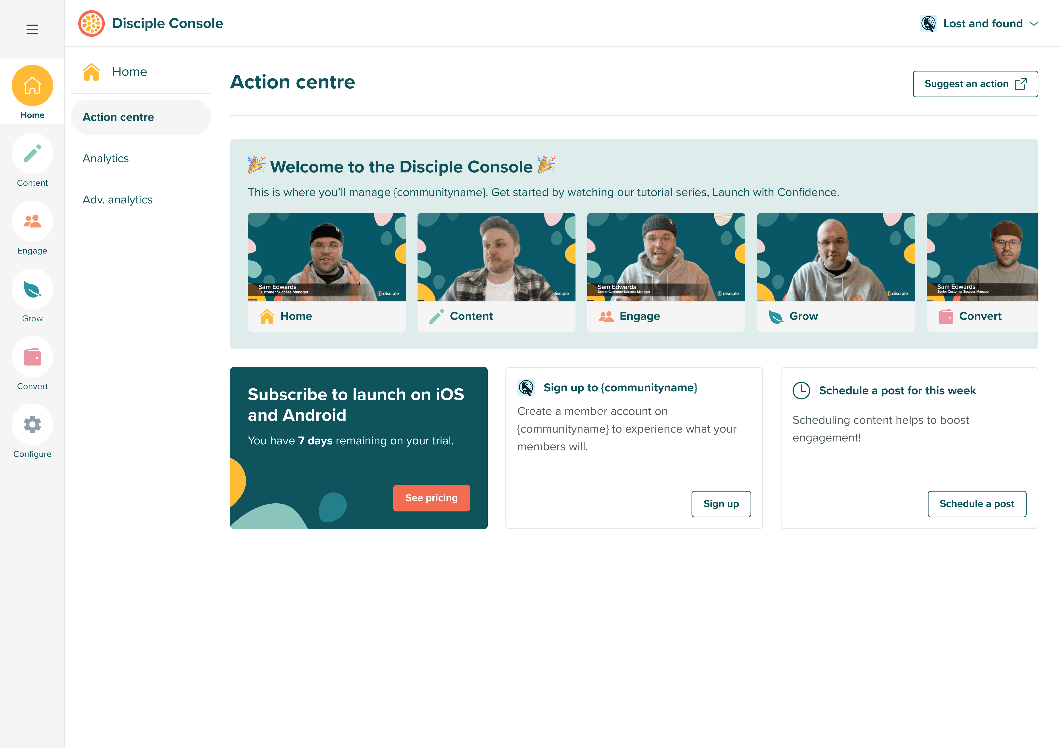 Self-Service Launch — step 8
