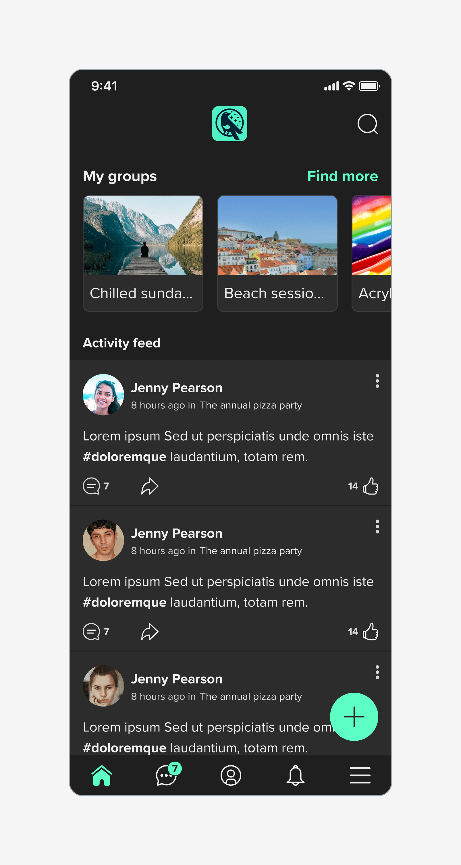 Activity feed (26% more engagement)