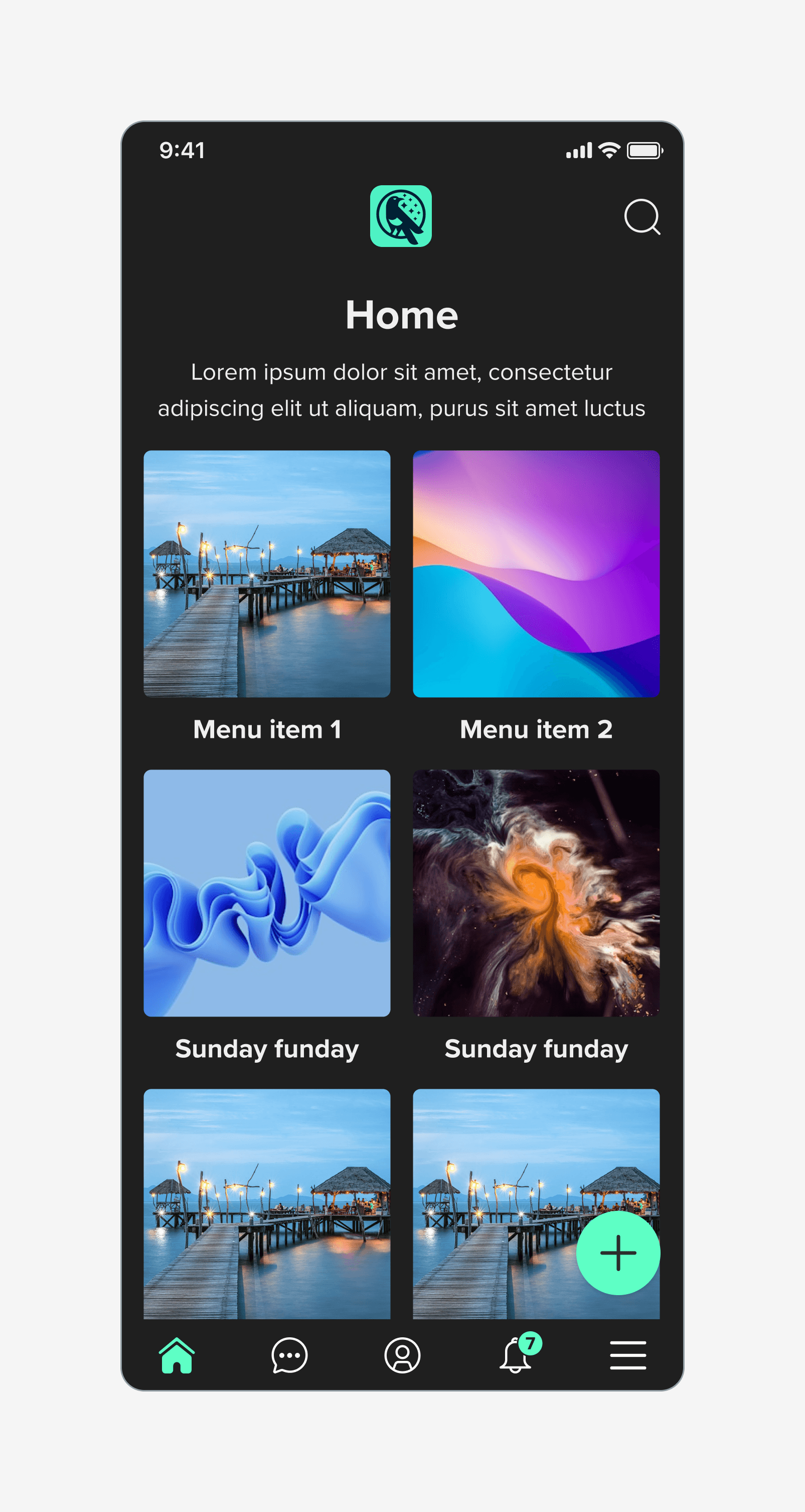 Static home screen (most popular)